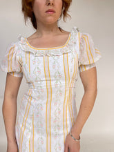 Load image into Gallery viewer, 1970s Maxi Dress Rose Cotton Prairie Peasant S