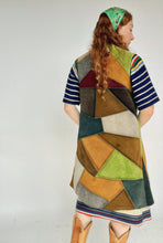 Load image into Gallery viewer, 1970s Patchwork Suede Leather Longline Vest S