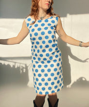 Load image into Gallery viewer, 1960s Dress Cotton Polka Dot Sleeveless Shift XS