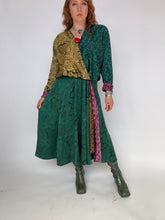 Load image into Gallery viewer, 1980s Silk Dress Blousy Boho Peasant M