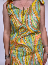 Load image into Gallery viewer, 1960s Dress Printed Cotton Mod Shift Sheath S