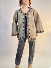 Load image into Gallery viewer, Vintage Wool Jacket Hand Woven Cardigan Jacket L 90s