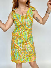 Load image into Gallery viewer, 1960s Dress Printed Cotton Mod Shift Sheath S