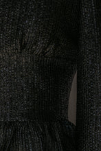 Load image into Gallery viewer, 1960s Dress Black Metallic Mod Mini XS