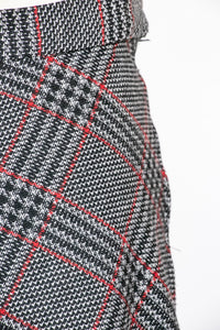 1970s Wool Full Skirt Plaid A-line M
