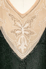 Load image into Gallery viewer, 1920s Dress Black Lace Beaded Illusion Deco S