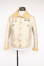 Load image into Gallery viewer, 1970s Mens Shearling Coat Suede Fur Bomber M