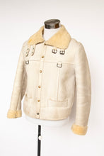 Load image into Gallery viewer, 1970s Mens Shearling Coat Suede Fur Bomber M