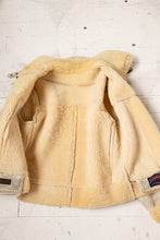 Load image into Gallery viewer, 1970s Mens Shearling Coat Suede Fur Bomber M