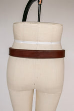Load image into Gallery viewer, 1980s Belt Thick Leather Brown Cinch Waist M/L
