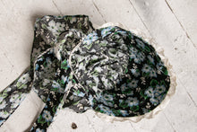 Load image into Gallery viewer, 1930s Dress Dark Floral Cotton Ruffle Peasant Bonnet Set M