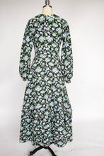 Load image into Gallery viewer, 1930s Dress Dark Floral Cotton Ruffle Peasant Bonnet Set M