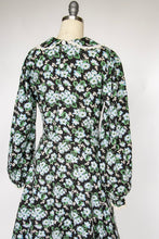 Load image into Gallery viewer, 1930s Dress Dark Floral Cotton Ruffle Peasant Bonnet Set M