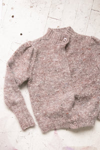 1980s Cardigan Sweater Wool Wool Fleck M