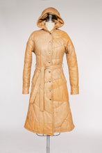 Load image into Gallery viewer, 1970s Coat Deerskin Quilted Leather Finnish Jacket Hooded XS