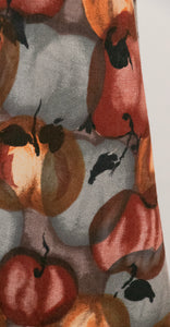 1950s Full Skirt Cotton Autumnal Fruit XS