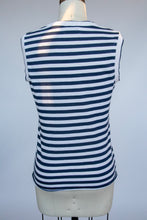 Load image into Gallery viewer, 1970s Tank Top Striped Knit V Neck Sleeveless Tee S