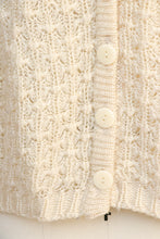 Load image into Gallery viewer, 1980s Sweater Chunky Knit Cropped Cardigan M