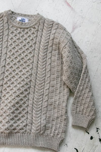 1970s Wool Knit Fisherman Sweater Oversized  L