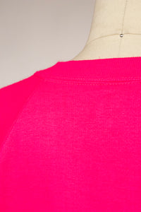 1970s Sweatshirt Dress Neon Short Sleeve M