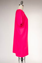 Load image into Gallery viewer, 1970s Sweatshirt Dress Neon Short Sleeve M