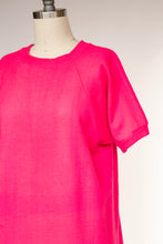 Load image into Gallery viewer, 1970s Sweatshirt Dress Neon Short Sleeve M