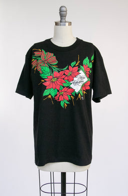1990s Tee Happy Holidays T-shirt M