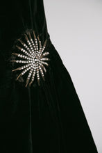 Load image into Gallery viewer, 1920s Dress Black Velvet Asymetric Deco S