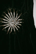 Load image into Gallery viewer, 1920s Dress Black Velvet Asymetric Deco S