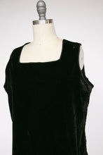 Load image into Gallery viewer, 1920s Dress Black Velvet Asymetric Deco S