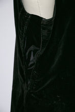 Load image into Gallery viewer, 1920s Dress Black Velvet Asymetric Deco S
