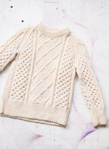 1970s Wool Knit Fisherman Sweater XS