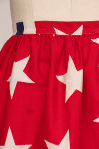 1970s Maxi Skirt Cotton Printed Stars S