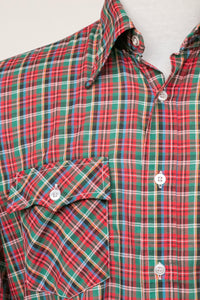 1980s Levi's Men's Shirt Plaid Button Down M