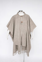 Load image into Gallery viewer, 1970s Poncho Wool Fringe Boho Hippie Cape
