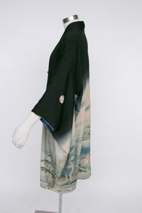 1940s Kimono Rayon Reversible Japanese Robe 50s