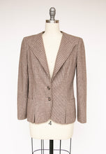 Load image into Gallery viewer, 1980s Blazer Wool Jacket Brown Grey S