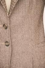 Load image into Gallery viewer, 1980s Blazer Wool Jacket Brown Grey S
