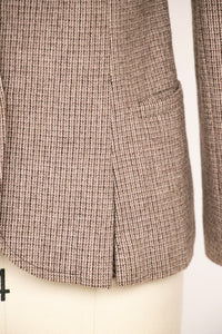 1980s Blazer Wool Jacket Brown Grey S