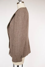 Load image into Gallery viewer, 1980s Blazer Wool Jacket Brown Grey S