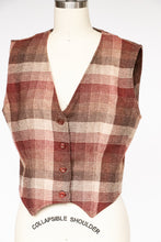 Load image into Gallery viewer, 1970s Vest Top Plaid Wool Waistcoat M