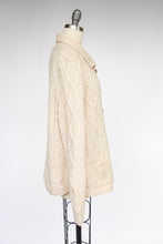 Load image into Gallery viewer, 1970s Irish Wool Cardigan Fisherman Sweater Knit L