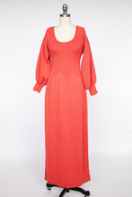 Load image into Gallery viewer, 1970s Maxi Knit Dress Knit Bishop Sleeve M
