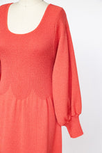 Load image into Gallery viewer, 1970s Maxi Knit Dress Knit Bishop Sleeve M