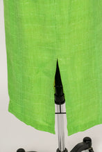 Load image into Gallery viewer, Y2K Dress Linen Silk Lime Green Metallic Fitted XS