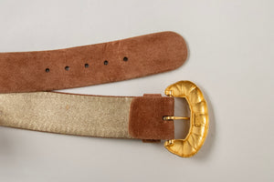 1980s Belt Suede Leather Anne Klein Calderon Cinch Waist S