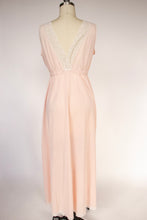 Load image into Gallery viewer, 1960s Nightgown Nylon Lace Full Length Slip Dress S