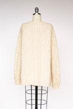 Load image into Gallery viewer, 1970s Irish Wool Cardigan Fisherman Sweater Knit L