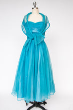 Load image into Gallery viewer, 1950s Dress Chiffon Sequins Full Skirt XS