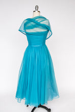 Load image into Gallery viewer, 1950s Dress Chiffon Sequins Full Skirt XS